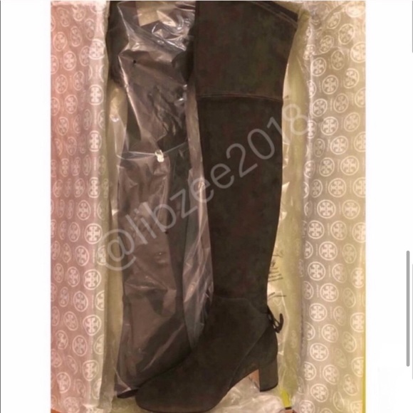 Tory Burch Laila Suede OTK Boot Army Green - Picture 3 of 8